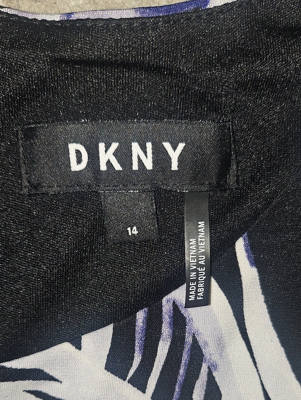 DKNY Printed Tie Waist Jersey Jumpsuit Size 14 - Picture 6 of 13
